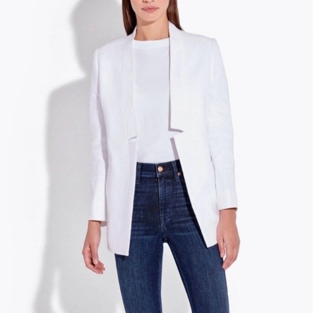 AYR The Coup Blazer In White Linen Jacket Women's US Size 8 NWOT